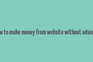 how to make money from website without adsense