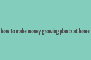 how to make money growing plants at home