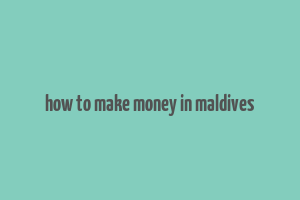 how to make money in maldives