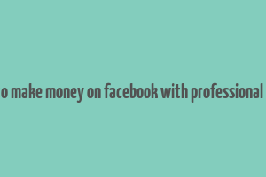 how to make money on facebook with professional mode