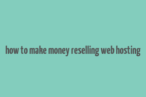 how to make money reselling web hosting