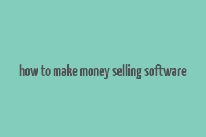 how to make money selling software