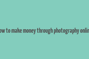 how to make money through photography online