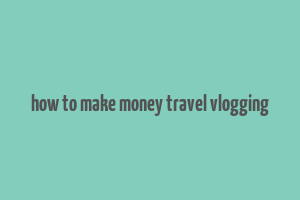 how to make money travel vlogging