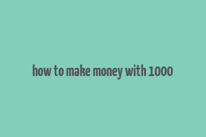 how to make money with 1000