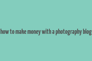 how to make money with a photography blog