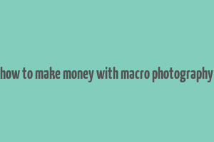 how to make money with macro photography