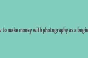 how to make money with photography as a beginner