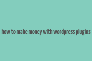 how to make money with wordpress plugins