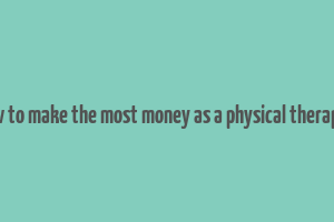 how to make the most money as a physical therapist