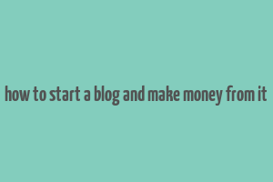 how to start a blog and make money from it