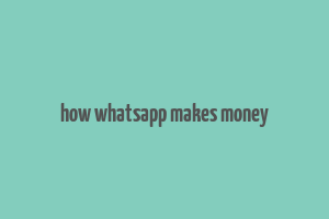 how whatsapp makes money