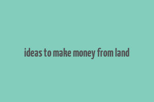 ideas to make money from land