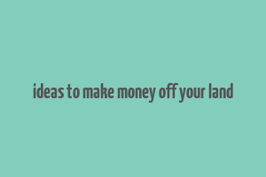 ideas to make money off your land