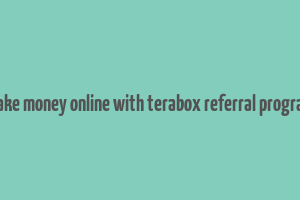 make money online with terabox referral program