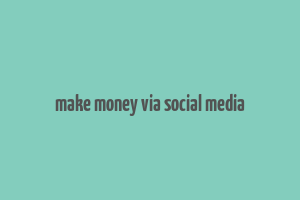 make money via social media