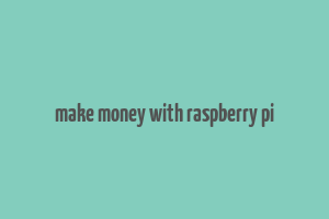 make money with raspberry pi