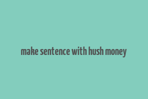 make sentence with hush money