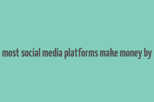 most social media platforms make money by