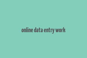 online data entry work