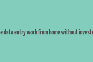 online data entry work from home without investment