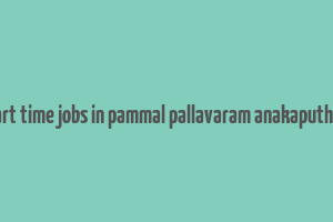 part time jobs in pammal pallavaram anakaputhur