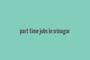 part time jobs in srinagar