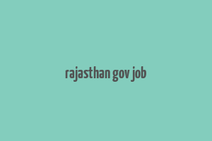 rajasthan gov job