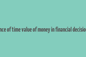 significance of time value of money in financial decision making