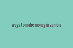 ways to make money in zambia