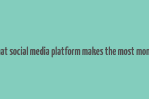 what social media platform makes the most money