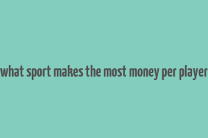 what sport makes the most money per player