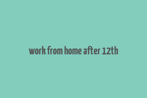 work from home after 12th