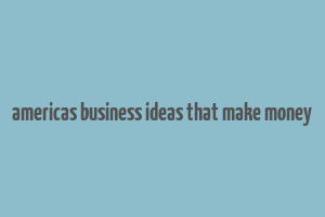 americas business ideas that make money