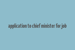 application to chief minister for job