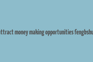 attract money making opportunities fengbshui