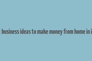 best business ideas to make money from home in india