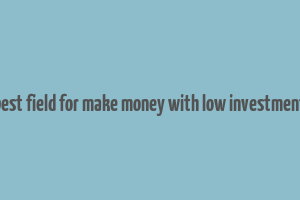 best field for make money with low investment