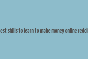 best skills to learn to make money online reddit