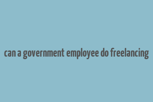 can a government employee do freelancing