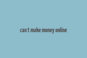 can t make money online