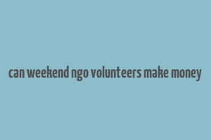 can weekend ngo volunteers make money