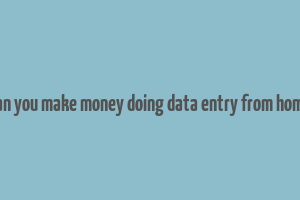 can you make money doing data entry from home