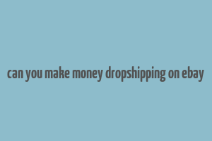 can you make money dropshipping on ebay