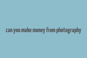 can you make money from photography