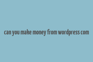 can you make money from wordpress com