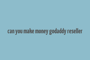 can you make money godaddy reseller