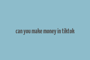 can you make money in tiktok