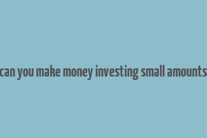 can you make money investing small amounts