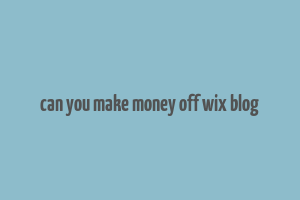 can you make money off wix blog